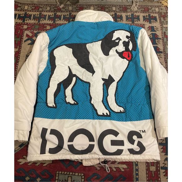 Vintage Big Dogs Big Logo Reversible Polka Dot Puffer Parka Ski Coat 90s 26 X 30
